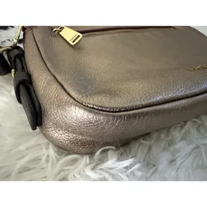 Fossil Piper Toaster‎ leather crossbody bag in a metallic taupe/bronze thumbnail 5