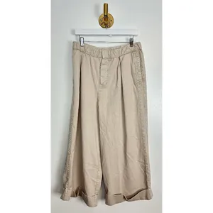FREE PEOPLE After Love Roll Cuff Wide Leg Pants in Sandshell Size Medium thumbnail 4