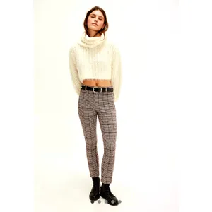 Free People Molly Slim Pants Neutral Combo Winsor Plaid 12 thumbnail 2