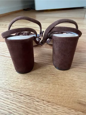 Tuckernuck x Studio McGee Wren Brown Suede Block Heel Sandals Ankle - Size 8 thumbnail 7