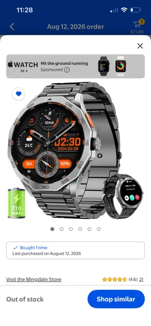 Smart sport watch Black thumbnail 5