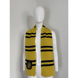 Harry Potter Wizarding World Hufflepuff Knit Scarf Black Yellow Unisex thumbnail 3