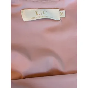 Lizette Collection Pink Long Sleeve Tie Front Square Neck Bodysuit LC7010LS M thumbnail 6