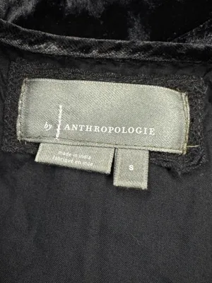 Anthropologie Somerset Maxi Dress Black Crushed Velvet Women’s Small thumbnail 3