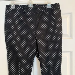 Lauren Ralph Lauren Dress Pants Women's Sz 10 Black Polka Dot Preppy Career EUC‎ thumbnail 2