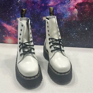 Dr Martens Jadon White Leather Platform Combat Boots‎ Sz 37 EU/ US Women 6 Men 5 thumbnail 4