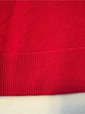 Rachel Zoe red v-neck long sleeve 100% 2-ply cashmere sweater size small thumbnail 5