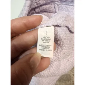 Aerie Dream Sherpa Quarter Zip Pullover Sweatshirt Womens Sz Small Lavender thumbnail 10