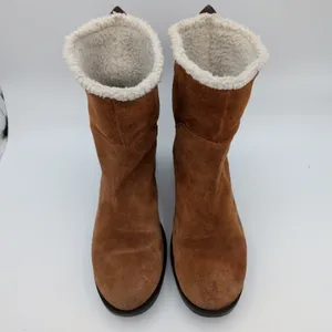 Cole‎ Haan Quiana Waterproof Suede Boots Brown Faux Shearling Lined Womens 8.5B thumbnail 4