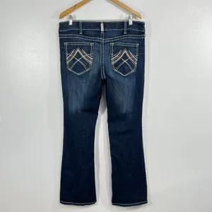 ARIAT R.E.A.L. Lakeshore Low Rise Rosy Bootcut Denim Jeans Womens 34R Whipstitch thumbnail 4