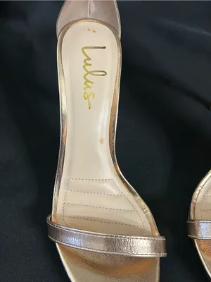 Lulu's Rose Gold Strappy Ankle-Strap Spiked Heels SZ 8.5 thumbnail 6