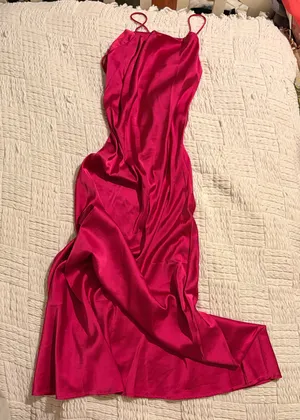 Pink satin dress thumbnail 2