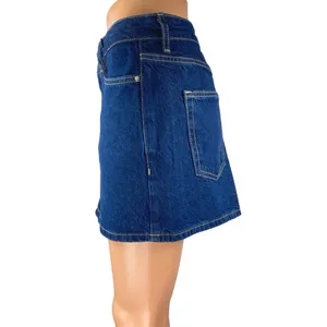 Zara Women's Blue Mid Waist Straight Casual Cotton Mini Denim Jean Skirt Size XS thumbnail 2