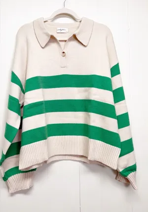 NEW CARLY JEAN LOS ANGELES CJLA Brea Red Stripe Sweater 2X thumbnail 1