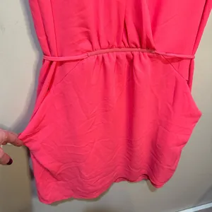 Aritzia Wilfred Sabine‎ Hot Pink Mini Tie Dress sz M thumbnail 3
