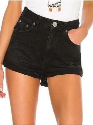 One x One Teaspoon Black Anchor Bandits Denim Shorts Size 24 thumbnail 1