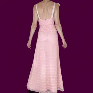 Lovers + Friends Light Pink Textured Lace Girly Coquette Maxi Sleeveless Dress thumbnail 7