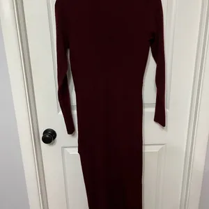 NWT Charles Henry Wine Long Sleeve Rib Sweater‎ Dress Women Size Medium thumbnail 6