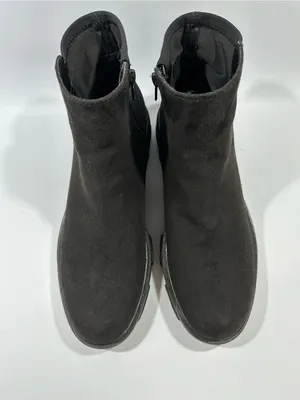 Unisa Black Faux Suede Chelsea Combat Lug Sole Ankle Boots Stretch Sz 9 M Goth thumbnail 7