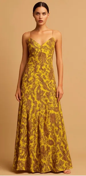 J. Crew Collection Yellow Poplin Floral Maxi Dress Size Small thumbnail 1