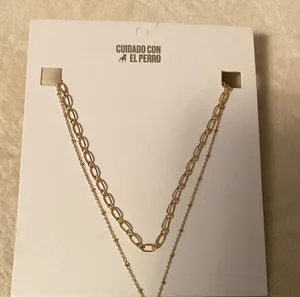 Gold Layered Necklace with Red Cherry Pendant thumbnail 1