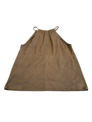 Max Studio Brown Faux Suede Halter Top Key Hole Front Boho Western Festival thumbnail 5