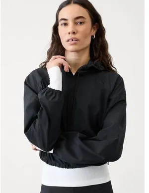 Athleta L Midday Cropped Hoodie Black Large thumbnail 1