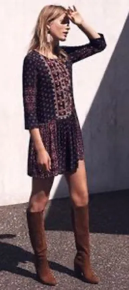 Anthropologie Vanessa Virginia Black Red Embroidered‎ Mini Dress Viscose Medium thumbnail 1