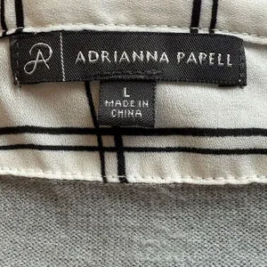 Adrianna Papell Womens Grey Layered Look Sweater Plaid Trim AD1S300211 Large‎ thumbnail 7