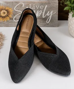 Cynthia Rowley Black Pointed Knit Slip-Ons thumbnail 1