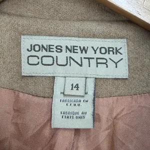 Vintage Camel Hair Blazer Women L Tan Jones New York Quiet Luxury Dark Academia thumbnail 3