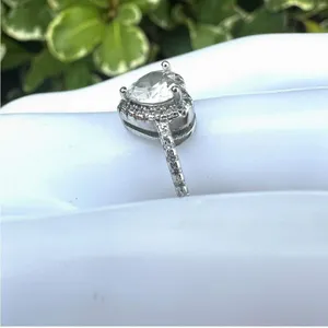 19K GP Heart-Cut CZ Engagement-Style Ring thumbnail 2