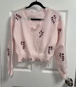 SHEIN candy cane sweater thumbnail 1