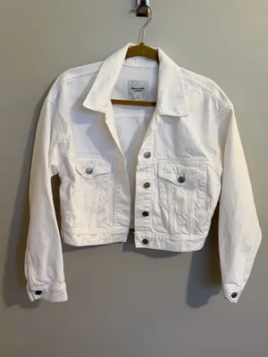 Abercrombie & Fitch White Denim Jacket thumbnail 3