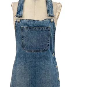 Free People Louise‎ Denim Skirtall Overall Dress Medium Wash Blue Size 0 thumbnail 5
