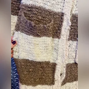 Free People | Cuddle Bear Rugby Stripe Boucle Duster Cardigan, size S thumbnail 6