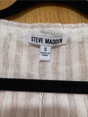Steve Madden White Peasant-Style V-Neck Blouse - Size Small thumbnail 3