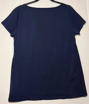 Jones New York Sport T-Shirt Size L Navy Blue Short Sleeve Scoopneck Tee thumbnail 6