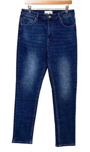 Risen Jeans Womens High Rise Skinny Dark Wash Stretch Denim RDP5556 Size 15/32 thumbnail 1