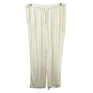 Martha Stewart Large Pajama Set Yellow White‎ Striped Rayon Short Sleeve 497 thumbnail 2