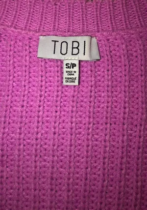 Distressed Out Pink Cropped Sweater thumbnail 4