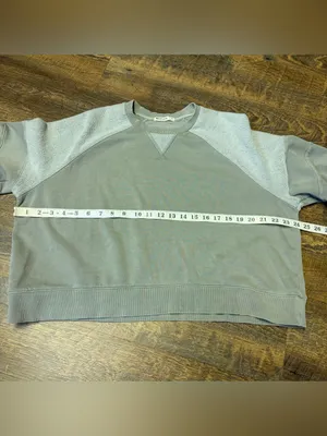 Marine Layer Cloud 9 Cropped Pullover Sweatshirt Women's Medium Shadow Green thumbnail 6