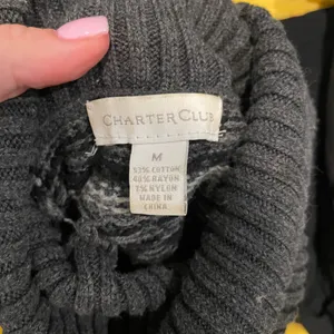 Charter Club Gray Thick Turtleneck Sweater size medium thumbnail 3