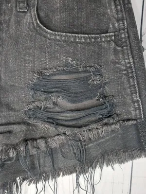 Abercrombie & Fitch Distressed Frayed Hem Cutoff Grunge 90's Punk Denim Shorts thumbnail 2