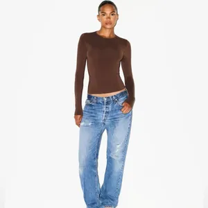 Nwt Skims (G14) Soft Smoothing Long Sleevet-Shirt In Cocoa Xs thumbnail 4