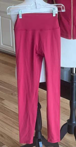 Women's Cranberry Red Active Zip Jacket & Leggings Set New Size XS thumbnail 1