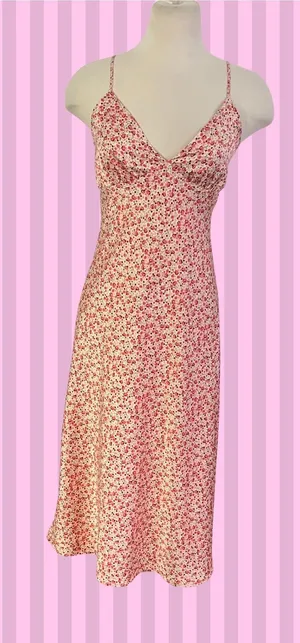 Oak and trellis Pink Floral Silky satin Dress thumbnail 1