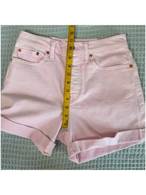 Levis Cuffed Wedgie Shorts Womens 27 Pink Denim Jean Button Fly High Waist Boho thumbnail 8