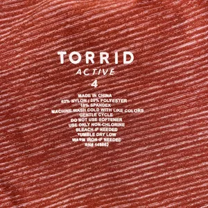 Torrid Active Sz 4 Pink & Red Elastic Waist Performance Crop Leggings w/ Pockets thumbnail 4