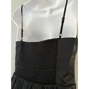 Hollister Slip Dress Womens Size Small Black Silky LBD Going Out Party Ruched thumbnail 3